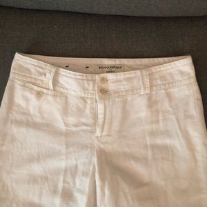 Banana Republic white linen wide leg pants size 0
